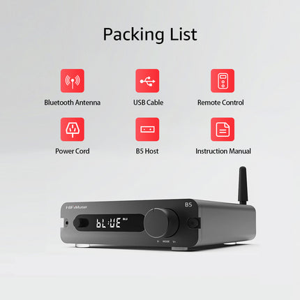 Передатчик и приемник HiFiMuse B5 Bluetooth 5.0, мощность 150 Вт*2