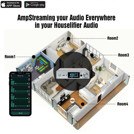 Беспроводной усилитель мощности HiFiMuse WA80 Pro с Wi-Fi и Bluetooth 5.0, 120 Вт, 2 шт.