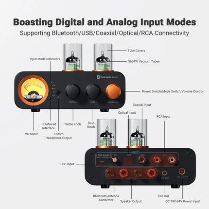 Fosi Audio MC331 Tube Integrated Bluetooth Amplifier