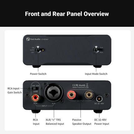 Fosi Audio V3 Mono Monoblock Power Amplifier